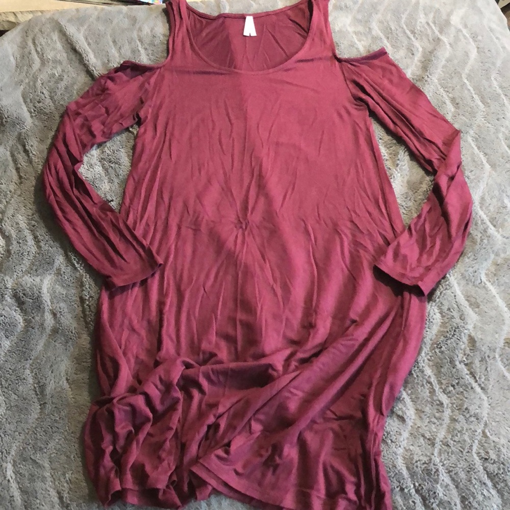 Women’s cotton maroon cocktail dress